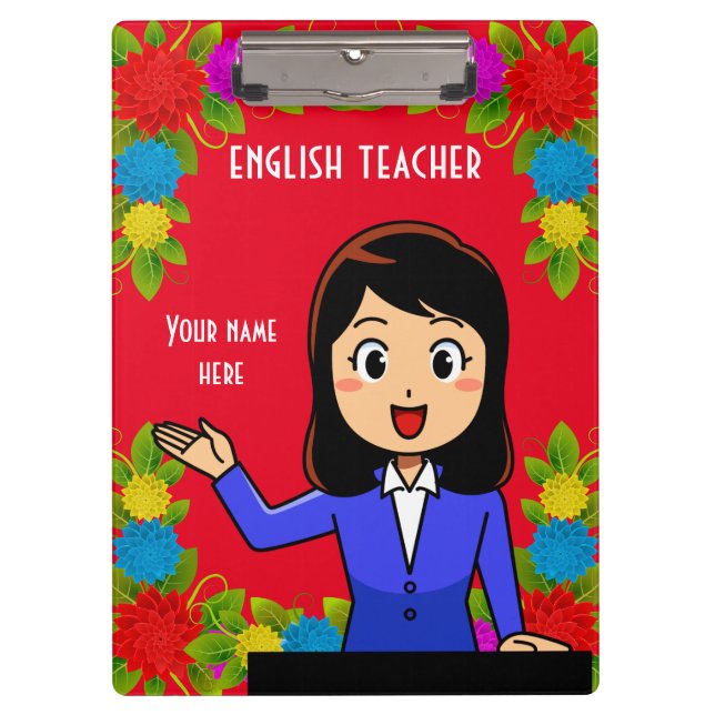 English Teacher Personalized Clipboard (Front)