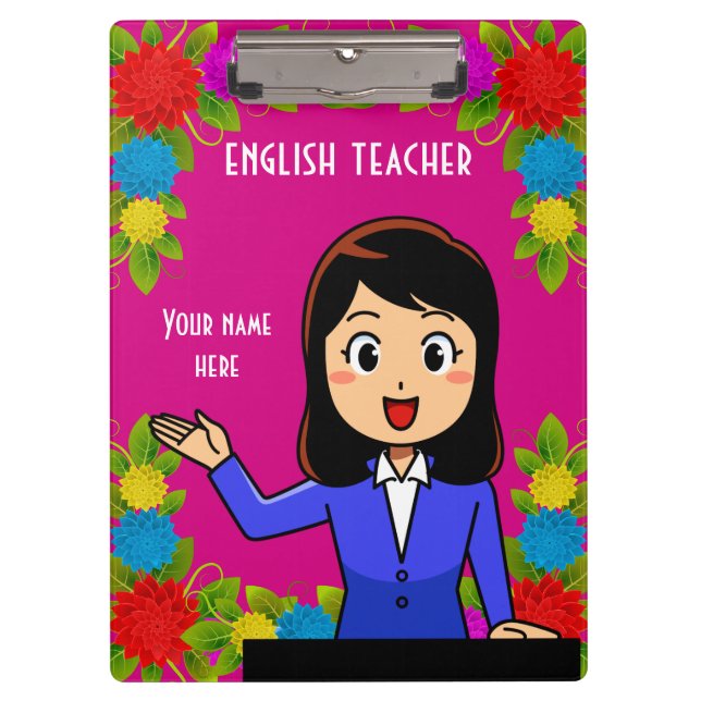 English Teacher Personalized Clipboard (Front)