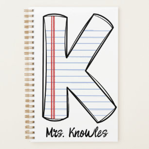 English Teacher Planner with Notebook Initial