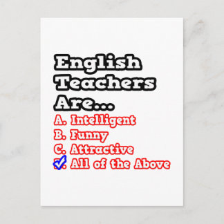 English Teacher Quiz...Joke Postcard