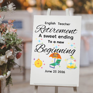 English teacher retirement party foam board