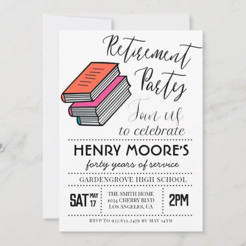 English Teacher Retirement Party Invitation
