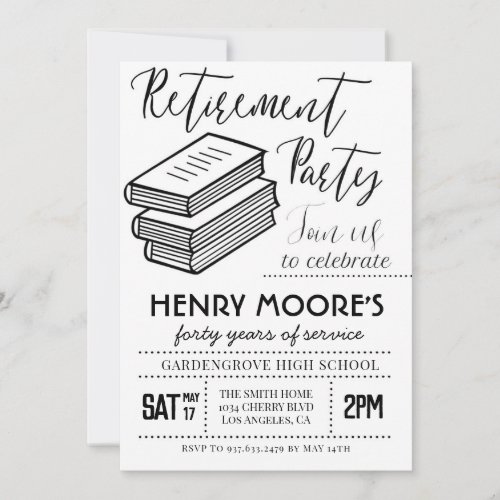 English Teacher Retirement Party Invitation