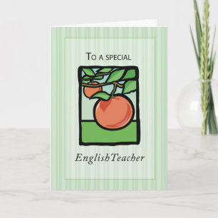 English Teacher Thank You, Apple You Card