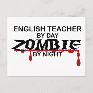 English Teacher Zombie Postcard