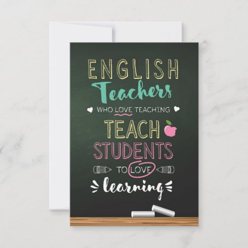 English Teachers Who Love Teaching Thank You Card