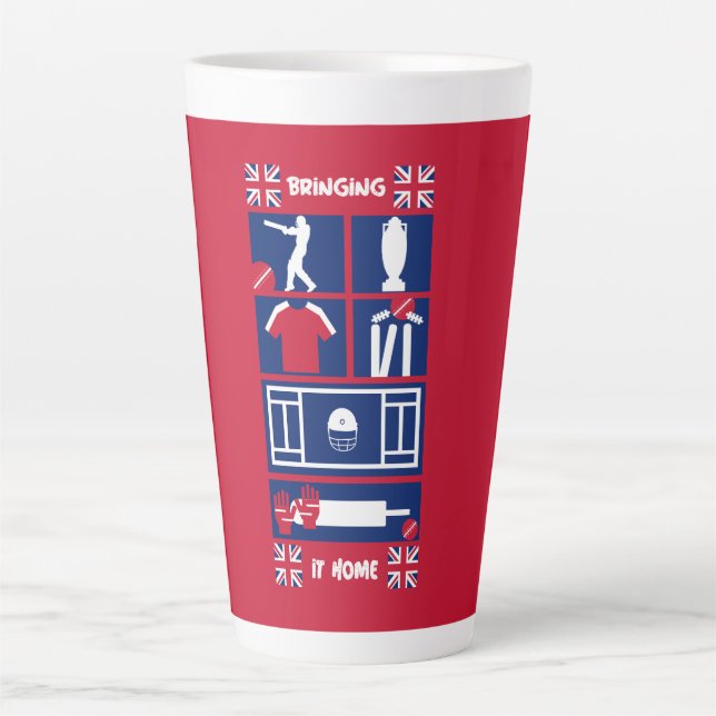 English Test Cricket   Latte Mug (Front)