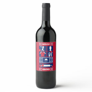 English Test Cricket The Ashes Wine Label