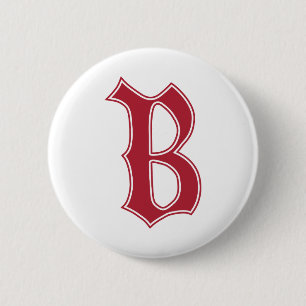 English text Gothic Monogram letter B Pinback Button