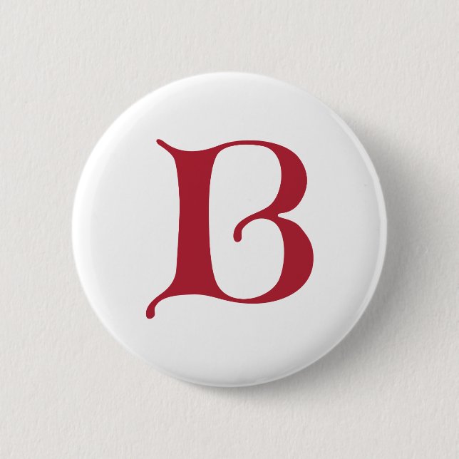English text Gothic Monogram letter B Pinback Button (Front)