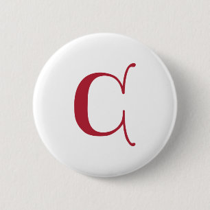 English text Gothic Monogram letter C Button