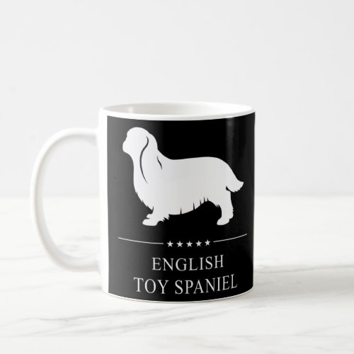 English Toy Spaniel Dog White Silhouette  Coffee Mug