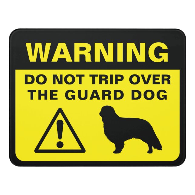 English Toy Spaniel Funny Guard Dog Warning Door Sign (Contemporary Front)