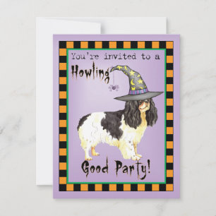 English Toy Spaniel Halloween Invitation
