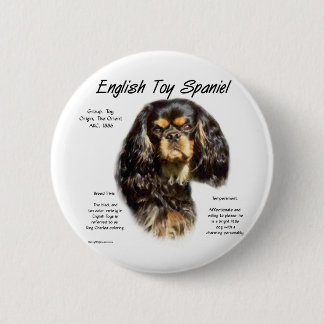 English Toy Spaniel (king charles) History Design Button