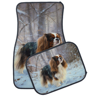 English Toy Spaniel Let It Snow Christmas Car Floor Mat