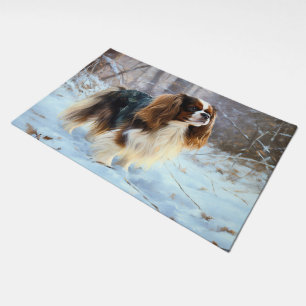 English Toy Spaniel Let It Snow Christmas  Doormat