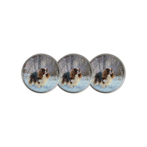 English Toy Spaniel Let It Snow Christmas  Golf Ball Marker
