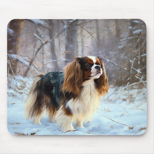 English Toy Spaniel Let It Snow Christmas  Mouse Pad (Front)