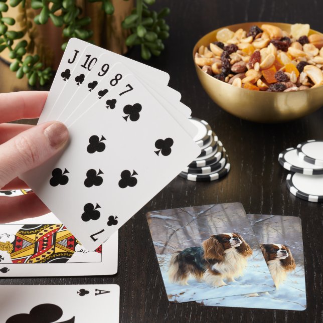 English Toy Spaniel Let It Snow Christmas  Poker Cards (In Situ)