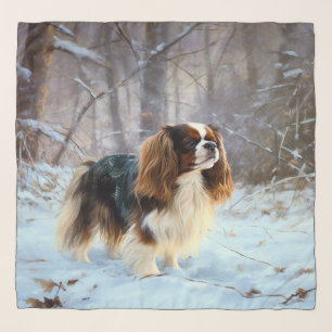 English Toy Spaniel Let It Snow Christmas  Scarf