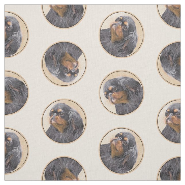 English Toy Spaniel Painting King Charles Dog Art Fabric (Swatch)
