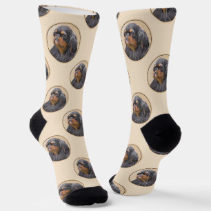 English Toy Spaniel Painting King Charles Dog Art Socks