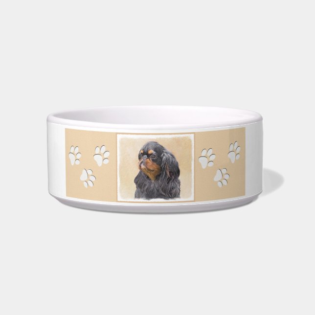English Toy Spaniel Painting Original Animal Art Bowl (Right)
