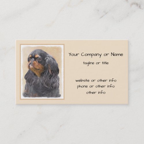 English Toy Spaniel Painting Original Animal Art Business Card