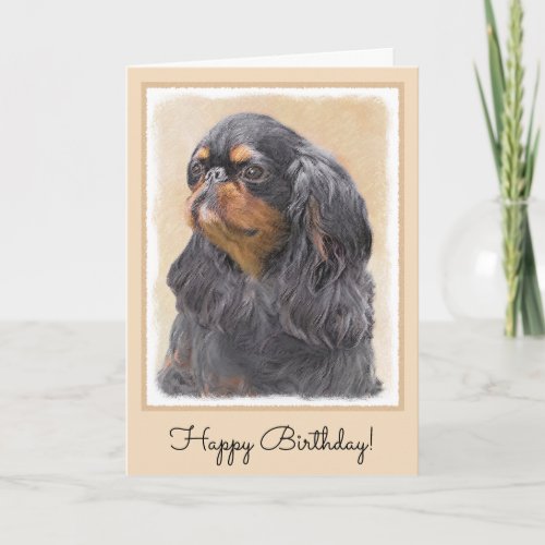 English Toy Spaniel Painting Original Animal Art Card