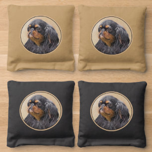 English Toy Spaniel Painting Original Animal Art Cornhole Bags