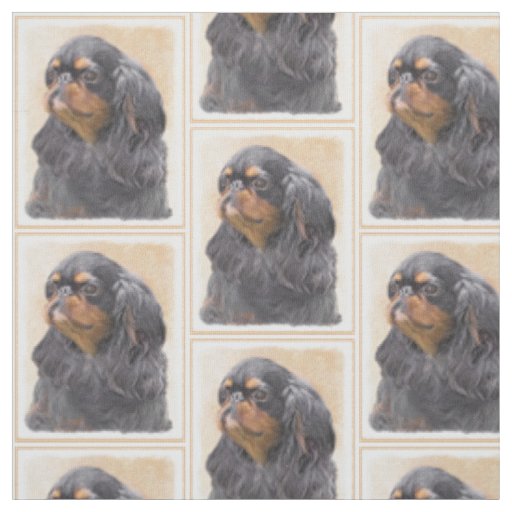 English Toy Spaniel Painting Original Animal Art Fabric