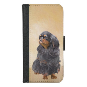 English Toy Spaniel Painting Original Animal Art iPhone 8/7 Wallet Case