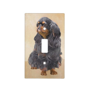 English Toy Spaniel Painting Original Animal Art Light Switch Cover
