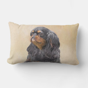 English Toy Spaniel Painting Original Animal Art Lumbar Pillow