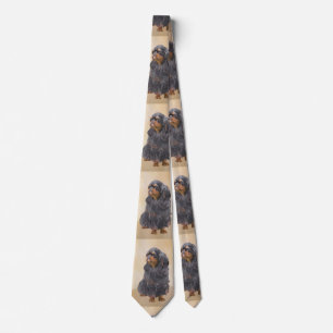 English Toy Spaniel Painting Original Animal Art Neck Tie