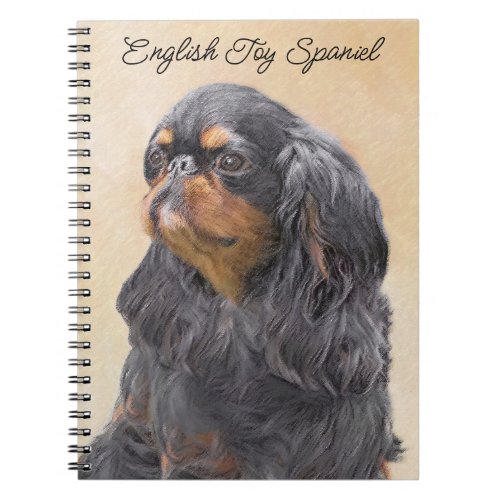 English Toy Spaniel Painting Original Animal Art Notebook