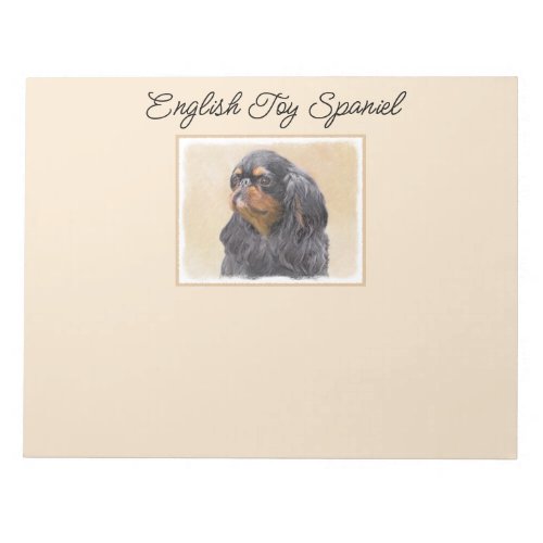 English Toy Spaniel Painting Original Animal Art Notepad