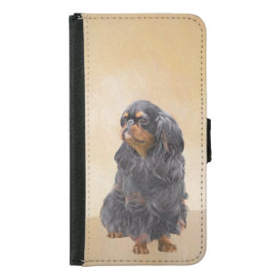 English Toy Spaniel Painting Original Animal Art Samsung Galaxy S5 Wallet Case