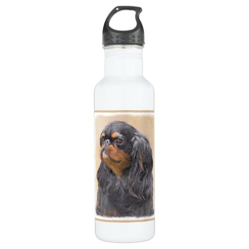 English Toy Spaniel Painting Original Animal Art Stainless Steel Water Bottle