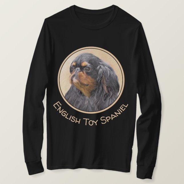 English Toy Spaniel Painting Original Animal Art T-Shirt (Design Front)