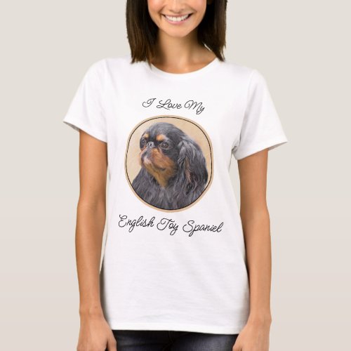 English Toy Spaniel Painting Original Animal Art T_Shirt