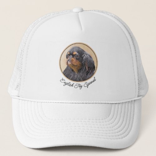 English Toy Spaniel Painting Original Animal Art Trucker Hat