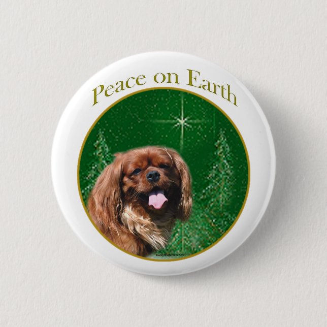 English Toy Spaniel Peace Button (Front)
