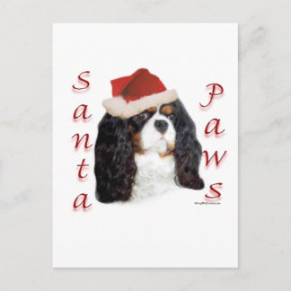 English Toy Spaniel (prince) Santa Paws Holiday Postcard