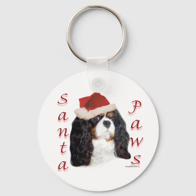 English Toy Spaniel (prince) Santa Paws Keychain (Front)