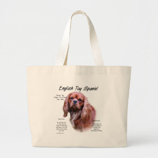 English Toy Spaniel (ruby) History Design Large Tote Bag