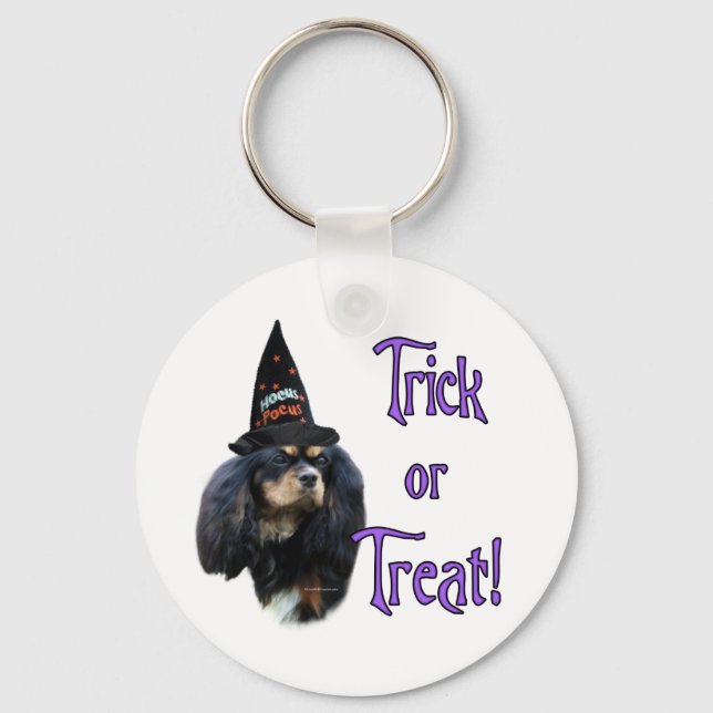 English Toy Spaniel Trick Keychain (Front)