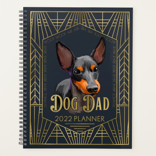 English Toy Terrier Dog Dad Funny 2022 Planner (Front)