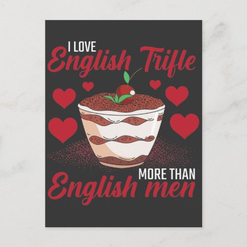 English Trifle Dessert Foodie wine custard lover Postcard